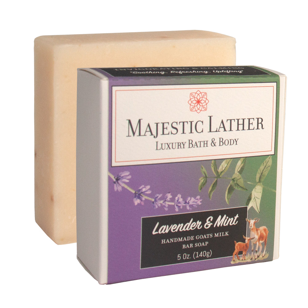 Majestic Lather Lavender & Mint Goats Milk Handmade Bar Soap