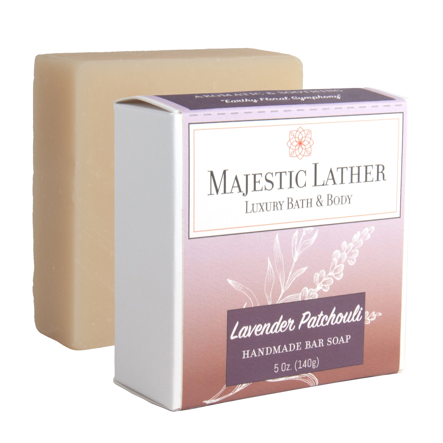 Majestic Lather Lavender Patchouli Handmade Bar & Box