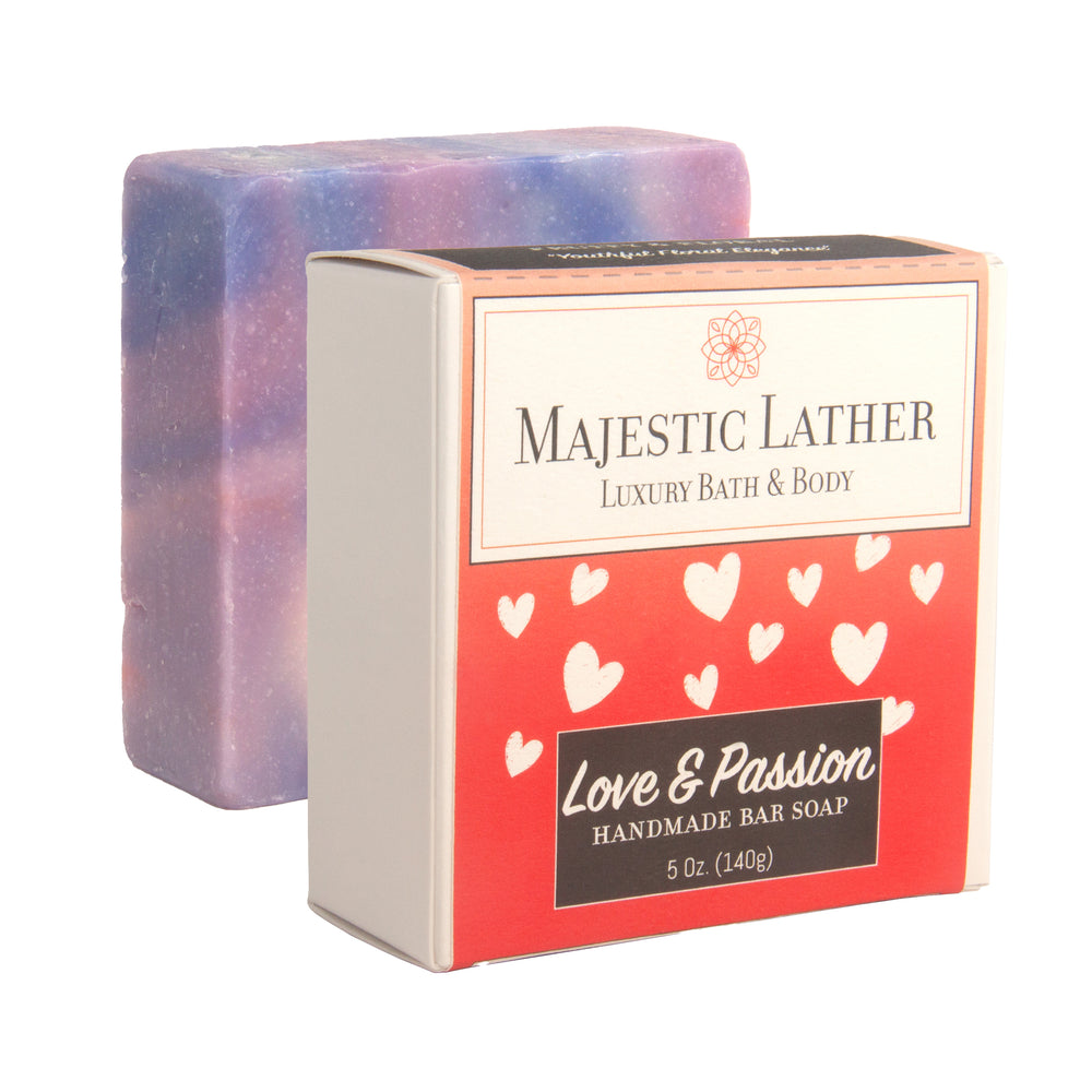 Majestic Lather Love and Passion Handmade Bar Soap & Box