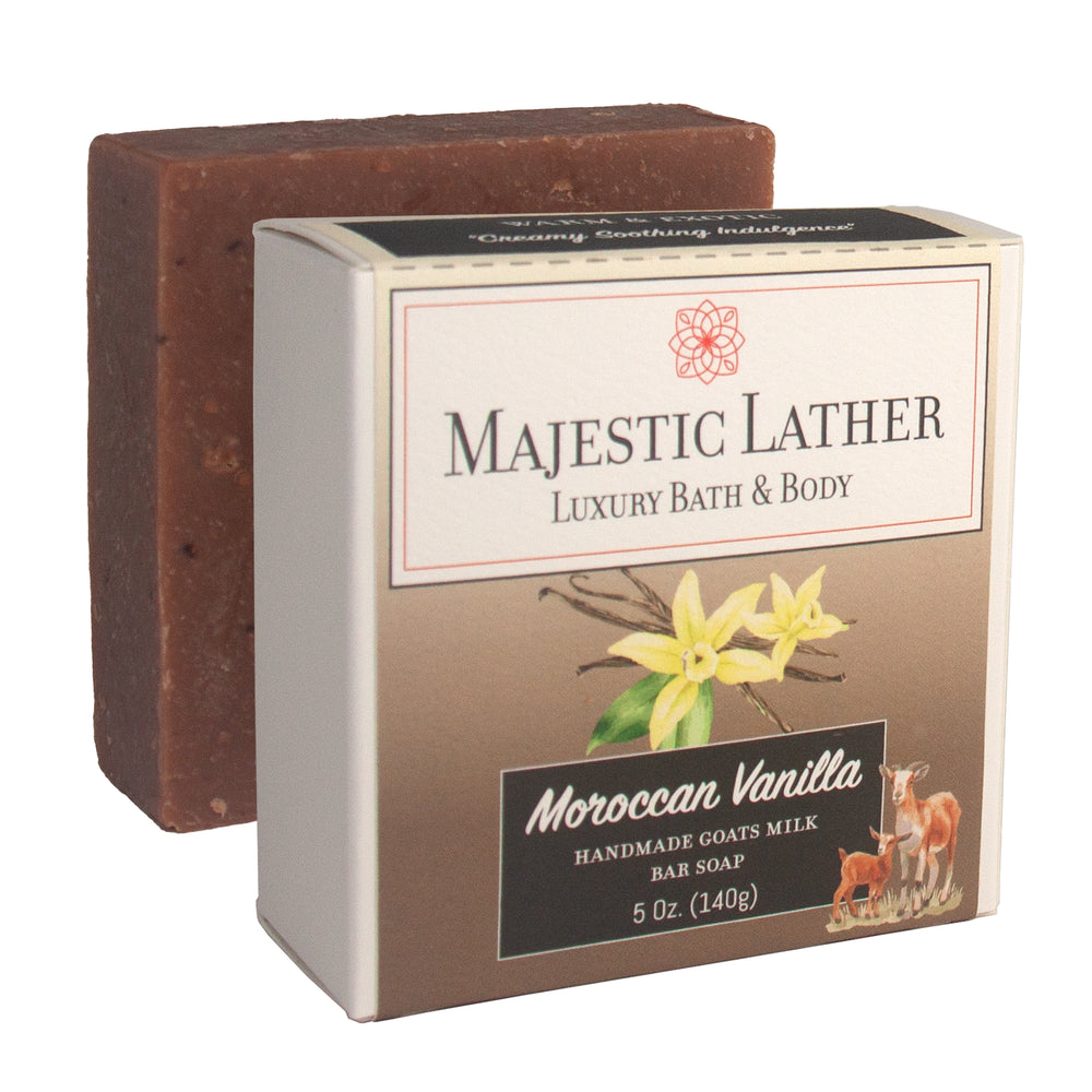 Majestic Lather Moroccan Vanilla Goats Milk Handmade Bar Soap