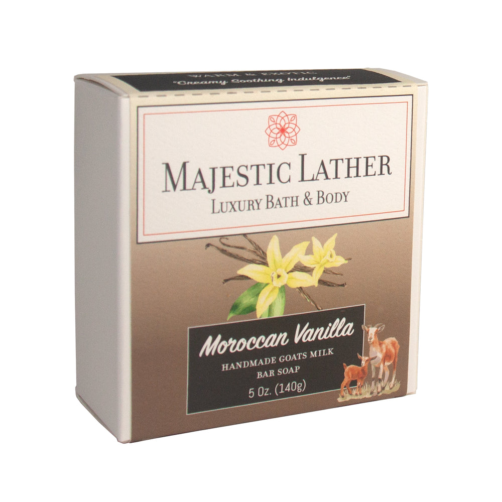 
                      
                        Majestic Lather Moroccan Vanilla Goats Milk Handmade Bar Soap
                      
                    