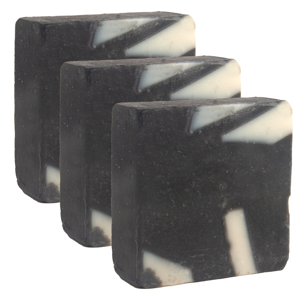 
                      
                        Majestic Lather Aloe and Charcoal Handmade Bar Soap Close Up 3 Bars
                      
                    